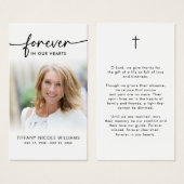 Forever in Our Hearts Memorial Prayer Cards (Vorne & Hinten)