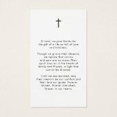 Forever in Our Hearts Memorial Prayer Cards (Rückseite)