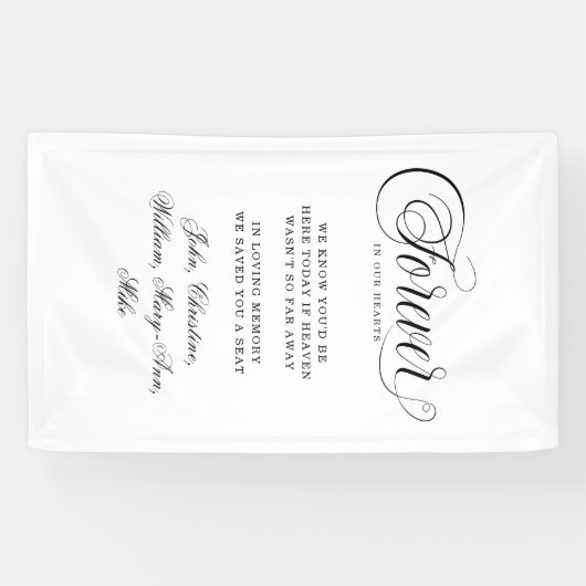 Forever In Our Hearts- Memorial White Banner (Horizontal)