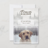 Forever in our hearts Pet memorial custom Dankeskarte (Vorderseite)