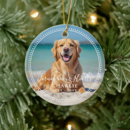 Forever in our Hearts Pet Memorial Name Photo Keramik Ornament