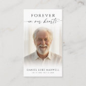 Forever In Our Hearts Photo Funeral Prayer Card Visitenkarte (Vorderseite)