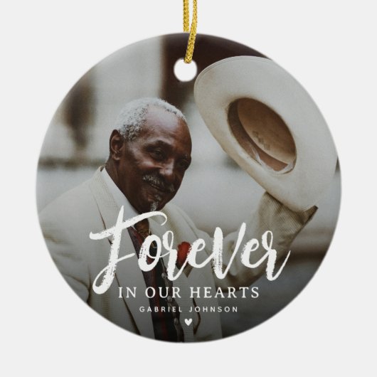 Forever in our Hearts Photo Keepsake Christmas Keramik Ornament (Vorne)