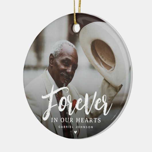 Forever in our Hearts Photo Keepsake Christmas Keramik Ornament (Links)
