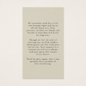 Forever In Our Hearts Photo Memorial Prayer Card (Rückseite)