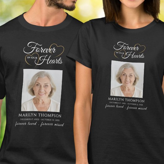 Forever In Our Hearts Photo Memorial T-Shirt
