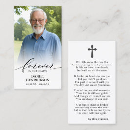 Forever in our Hearts Photo Prayer Card Visitenkarte