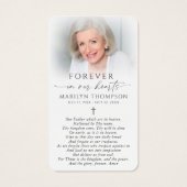 Forever in Our Hearts Sunset Photo Memorial Card (Rückseite)