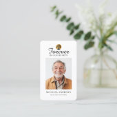 "Forever in our Hearts" Tree of Life Photo Prayer  Visitenkarte (Stehend Vorderseite)