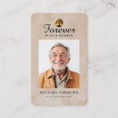 "Forever in our Hearts" Tree of Life Photo Prayer  Visitenkarte (Vorderseite)