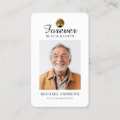 "Forever in our Hearts" Tree of Life Photo Prayer  Visitenkarte (Vorderseite)