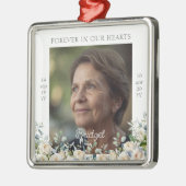 Forever In Our Hearts White Roses Remembrance Ornament Aus Metall (Links)