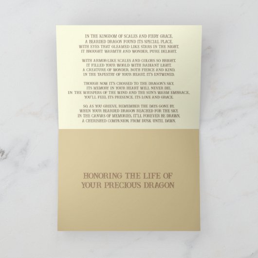 Forever in Scala: Ein bärtiges Drachen-Beileid Karte (Innenseite)