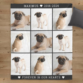 Forever in unserem Hearts Dog Foto Collage Memoria Fleecedecke
