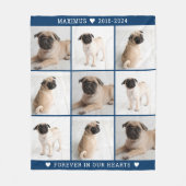 Forever in unserem Hearts Dog Foto Collage Memoria Fleecedecke (Vorderseite)