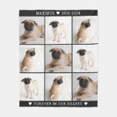 Forever in unserem Hearts Dog Foto Collage Memoria Fleecedecke (Vorderseite)