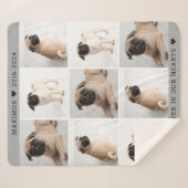 Forever in unserem Hearts Dog Foto Collage Memoria Sherpadecke (Vorderseite (Horizontal))