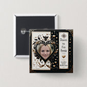 Forever in unserem Hearts Foto Memorial Button (Vorne & Hinten)
