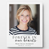 Forever in unserem Hearts Foto Memorial Fotoplatte (Vorderseite)