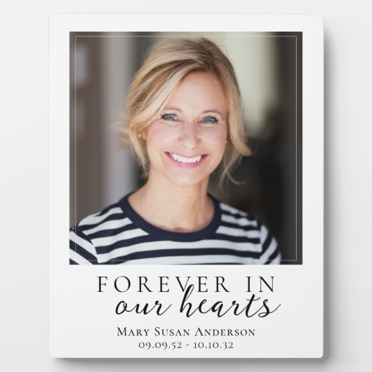 Forever in unserem Hearts Foto Memorial Fotoplatte (Vorderseite)