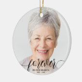 Forever in unserem Hearts Foto Memorial Keramik Ornament (Links)