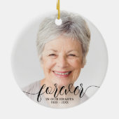 Forever in unserem Hearts Foto Memorial Keramik Ornament (Hinten)