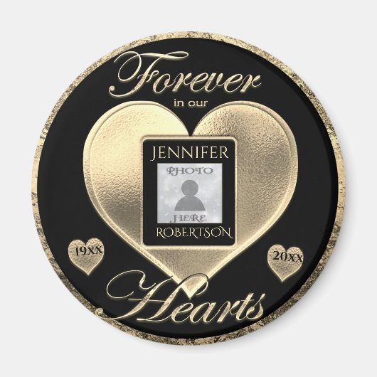 Forever in unserem Hearts Foto Memorial Magnet (Vorne)