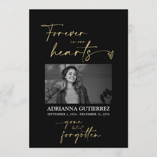 Forever in unserem Hearts Foto Memorial Programm (Vorderseite)