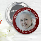 Forever in unserem Hearts Funeral Memorial Red Fot Button
