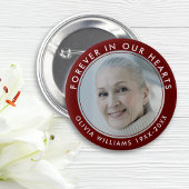 Forever in unserem Hearts Funeral Memorial Red Fot Button