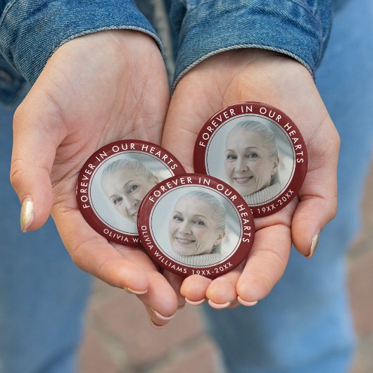 Forever in unserem Hearts Funeral Memorial Red Fot Button