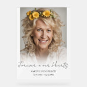 Forever in unserem Hearts Memorial Foto Acrylschild (Vorderseite)