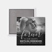 Forever in unserem Hearts Memorial Foto Magnet (Vorderseite/Rückseite)