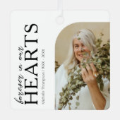 Forever in unserem Hearts Memorial Foto Ornament Aus Metall (Vorderseite)
