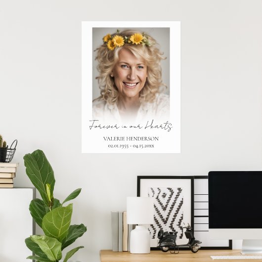 Forever in unserem Hearts Memorial Foto Poster (Heimbüro)