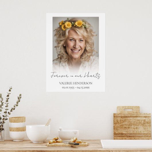 Forever in unserem Hearts Memorial Foto Poster (Küche)