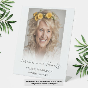 Forever in unserem Hearts Memorial Foto Sockelschild