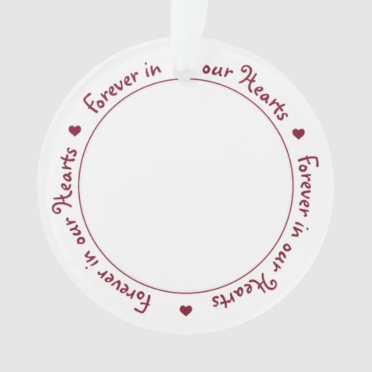 Forever in unserem Hearts Personalisiert Foto Memo Ornament (Vorderseite)
