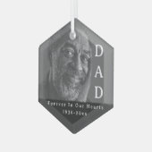 FOREVER in unserem Hearts Vater Foto Memorial Ornament Aus Glas (Vorderseite Links)