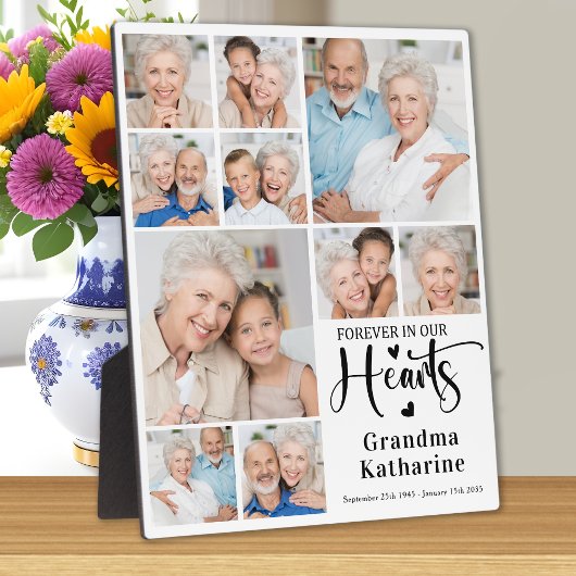 Forever in unserem Herz 10 Foto Collage Memorial Fotoplatte