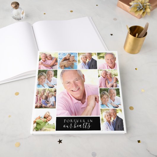 Forever in unserem Herz Collage 12x12 Gästebuch (Vorderseite offen)