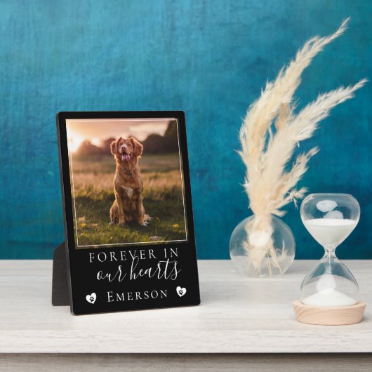 Forever in unserem Herz Foto Hund-Gedenkstätte Fotoplatte (Seite)