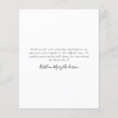 Forever in unserem Herzen Foto Beileid Vielen Dank (Rückseite)