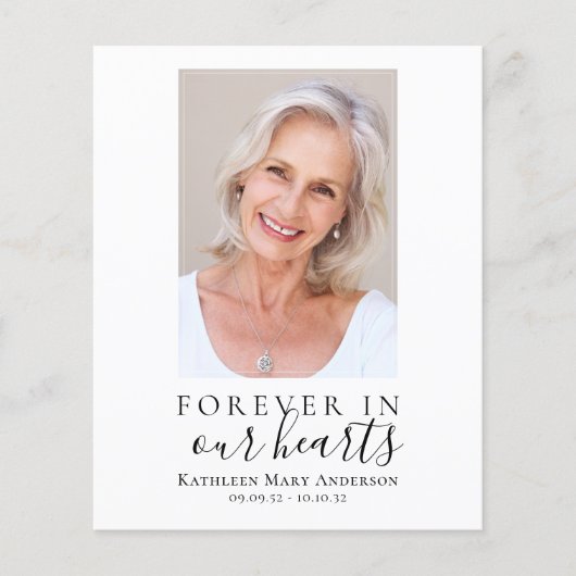 Forever in unserem Herzen Foto Beileid Vielen Dank (Vorderseite)
