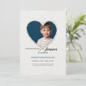 Forever in unserem Herzen Foto Feier des Lebens  Einladung (Stehend Vorderseite)