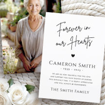 Forever in unseren Herzen Foto Beileid vielen Dank