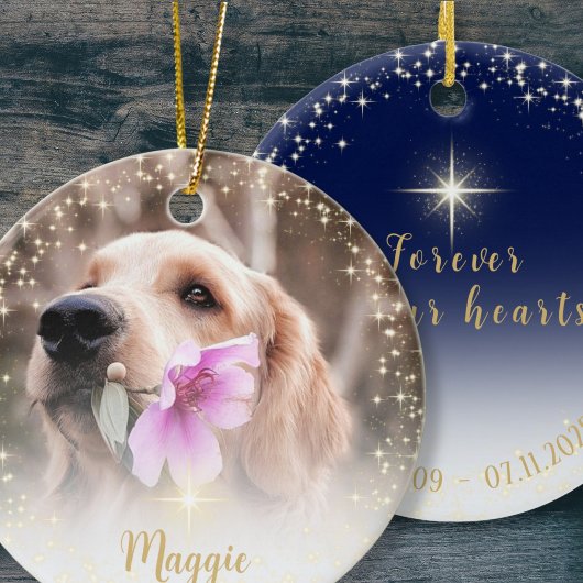 Forever in unseren Herzen Foto Keramik Ornament