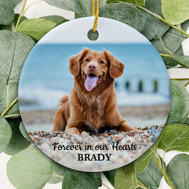 Forever in unseren Herzen - Hund 2 Foto Pet Memori Keramik Ornament
