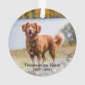 Forever in unseren Herzen - Hund 2 Foto Pet Memori Ornament (Rückseite)