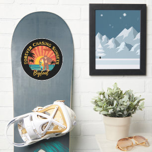 Forever Jagd Sonnenuntergänge Bigfoot Surfen Schwa Aufkleber